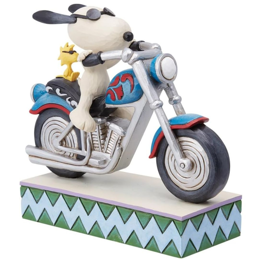 Snoopy and Woodstock Riding a Motorcycle Peanuts Figure by Jim