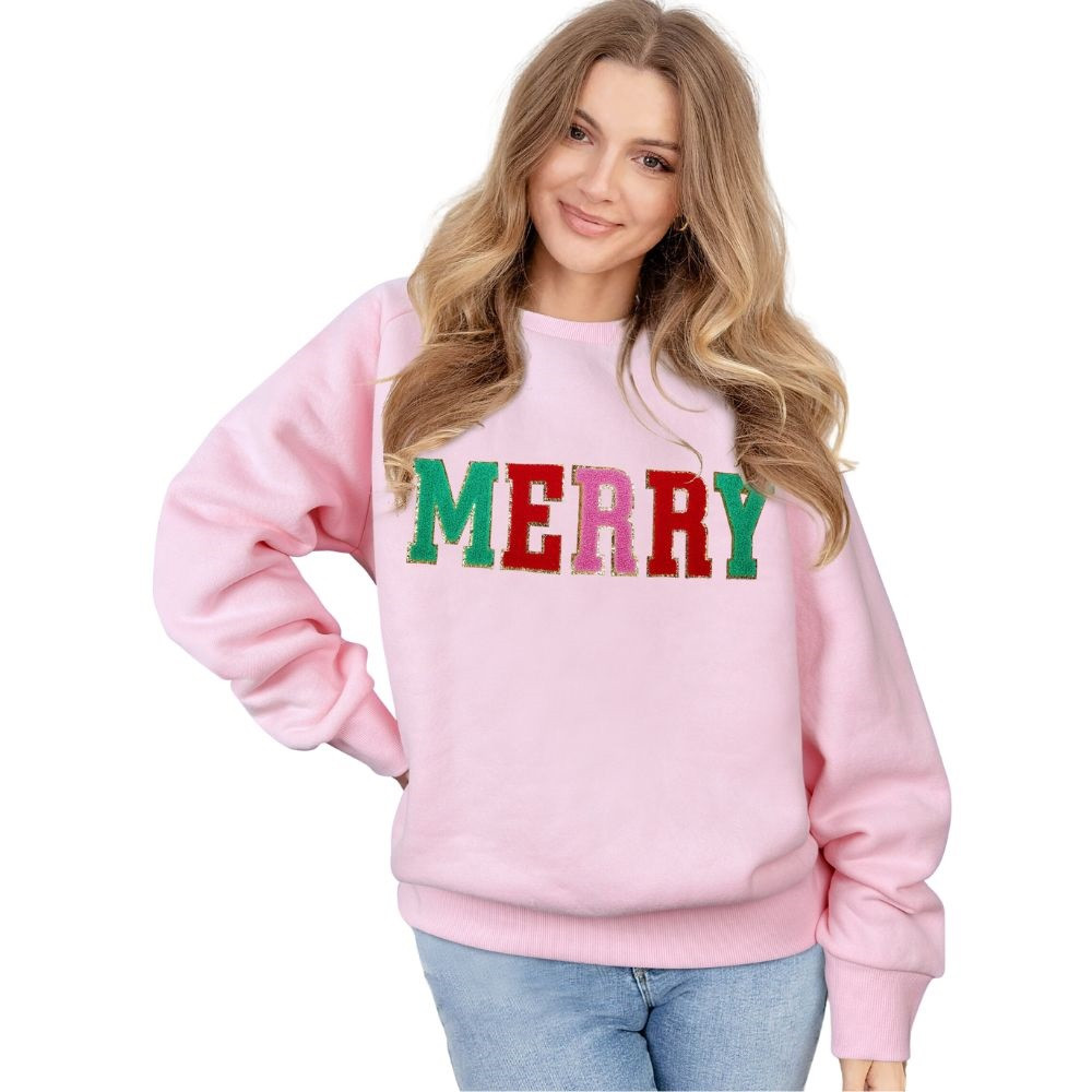 MERRY Chenille Pink Sweatshirt Canada