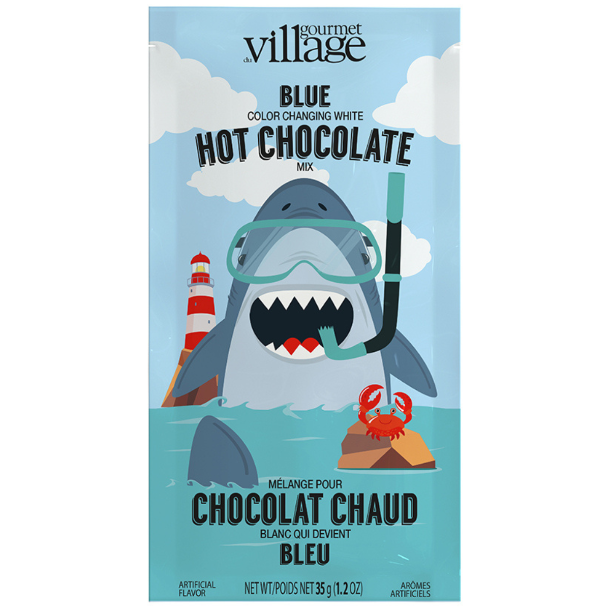 Blue Shark Colour Changing Hot Chocolate Packet - Gourmet Village