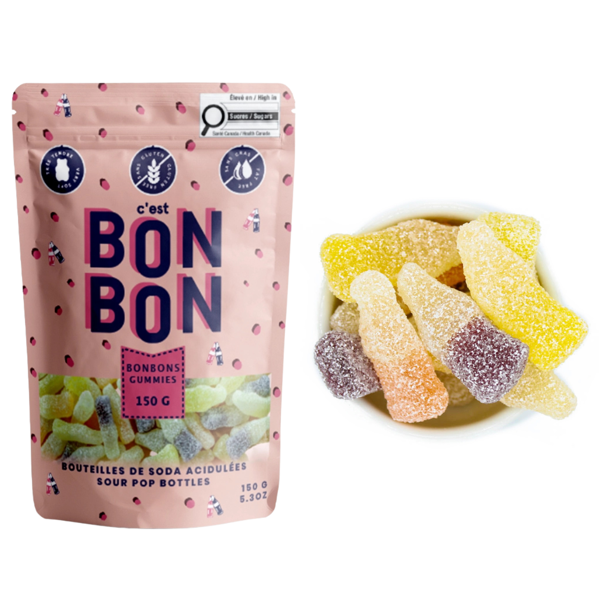 BonBon ((( ⭐ 92&91 C'est Bon Bon Sour Pop Gummy Candies Canada | RetroFestive.ca