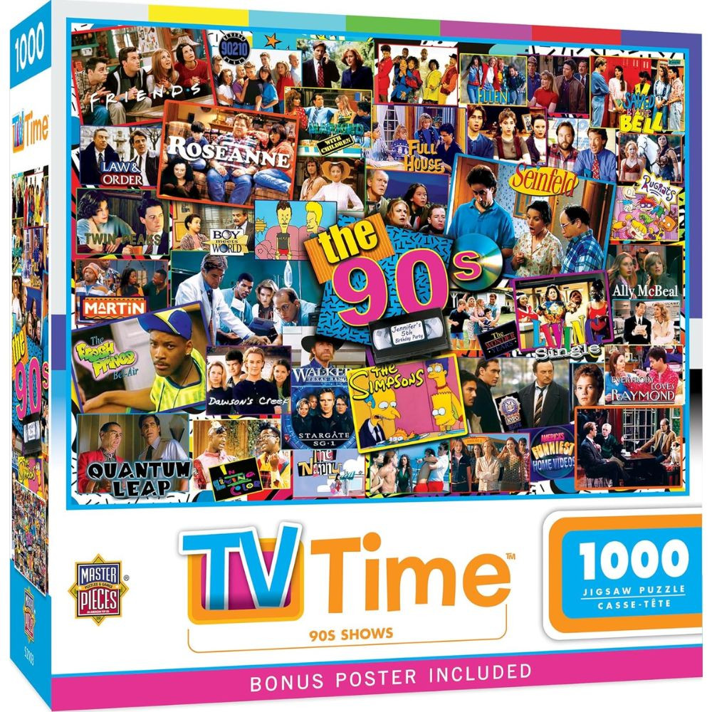 TV Time 90s Shows 1000 Piece Puzzle - RetroFestive.ca