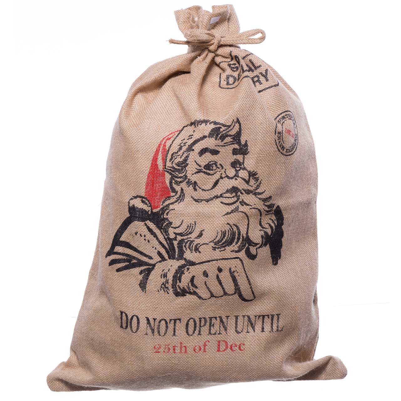 Jute Hessian Christmas Present Sack Gift Bag Large ~ Do Not Open