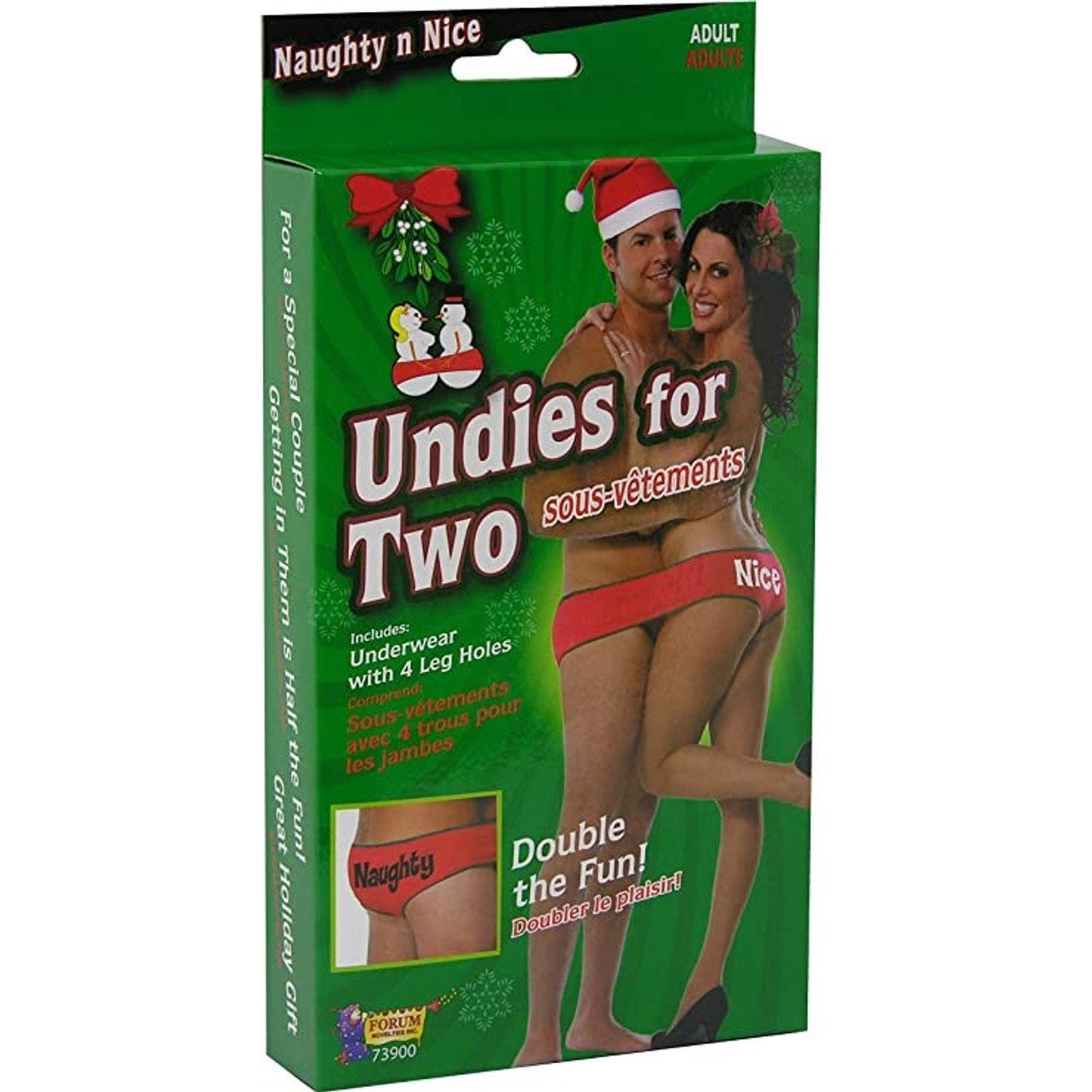 Undies For Two With 4 Leg Holes Adult Women's Men's Gag Gift Novelty  Underwear