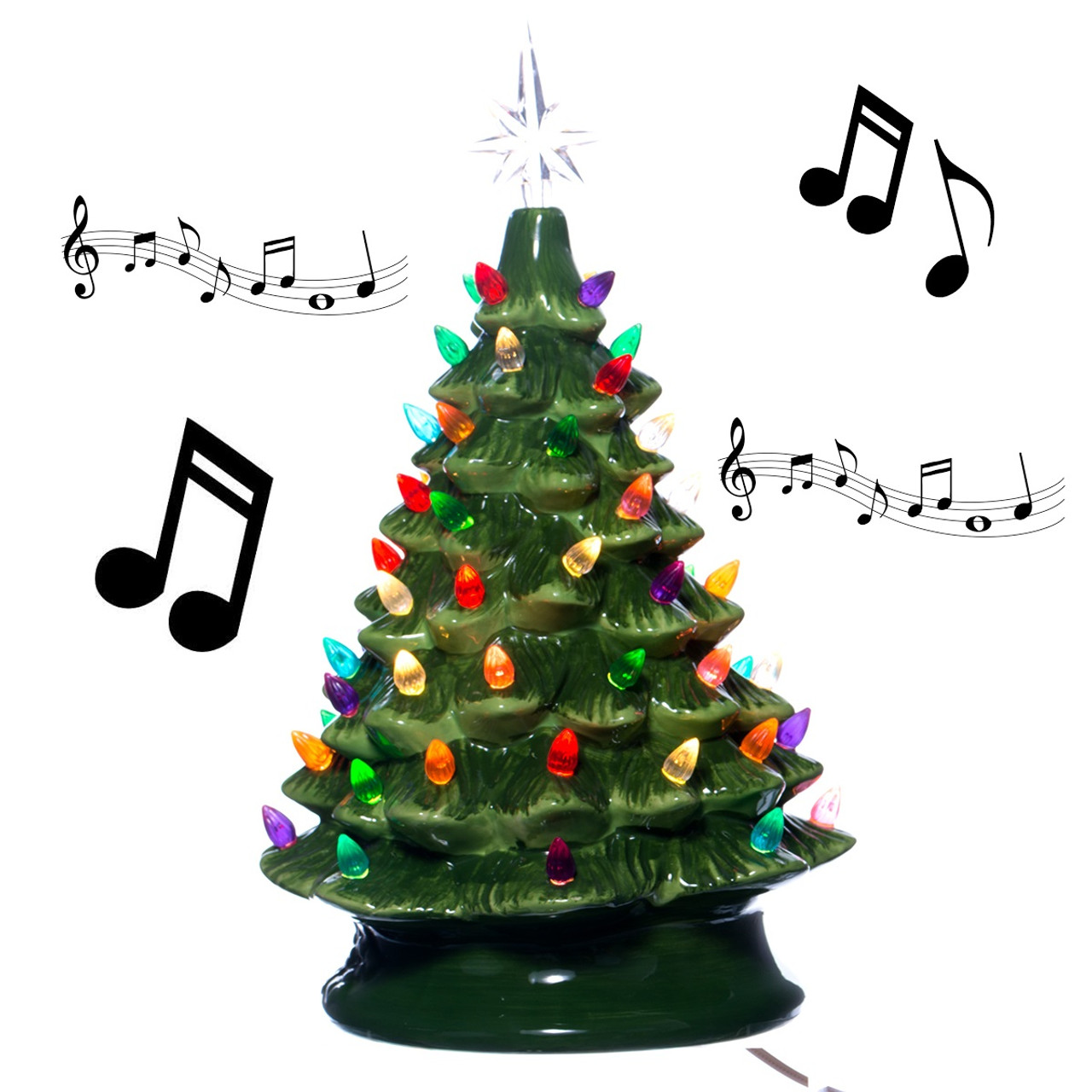 Ten june: a rustic metallic christmas mantel + link party Musical Ceramic Christmas Tree | RetroFestive.ca