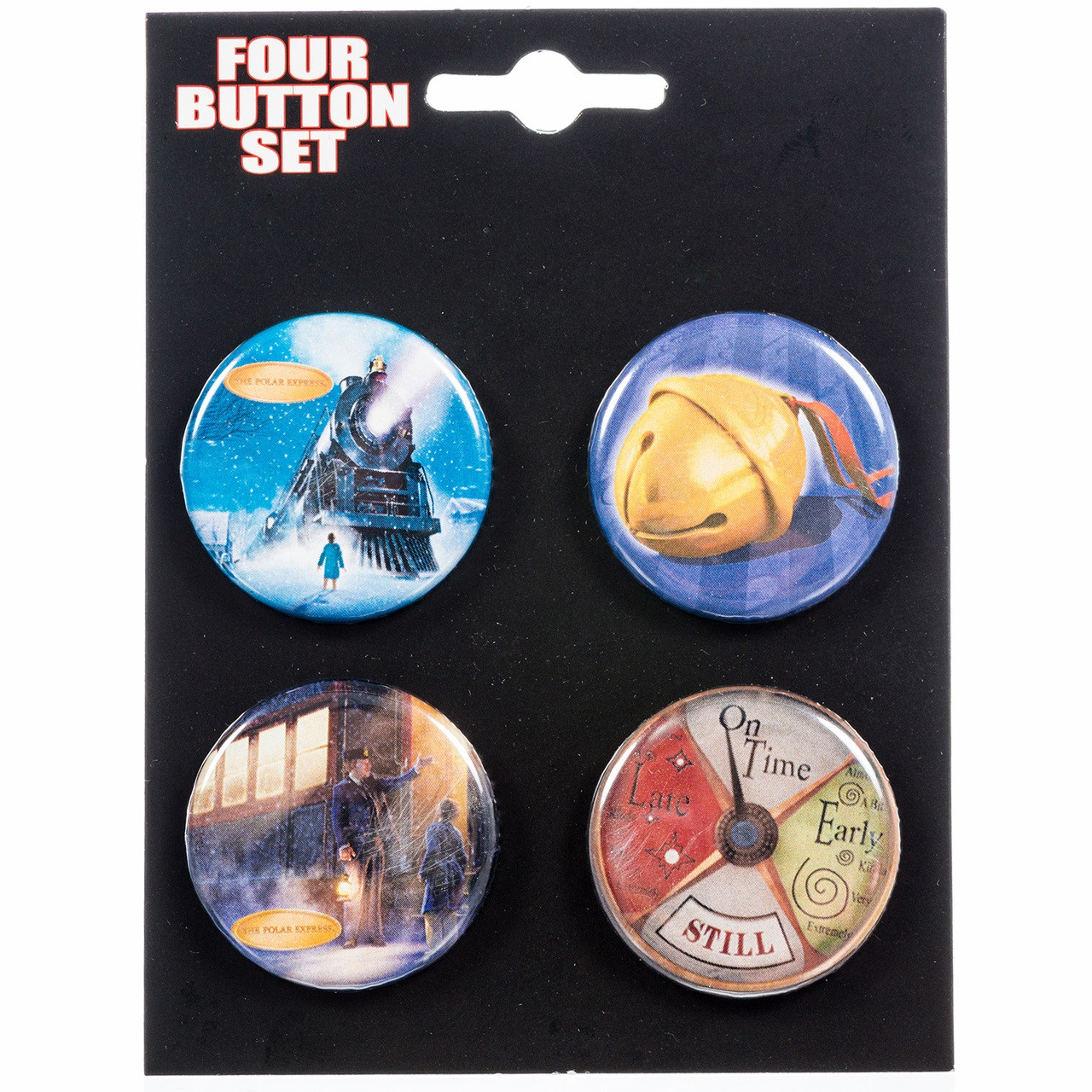 Express Button Polar Express Buttons - Set of 4 - RetroFestive.ca