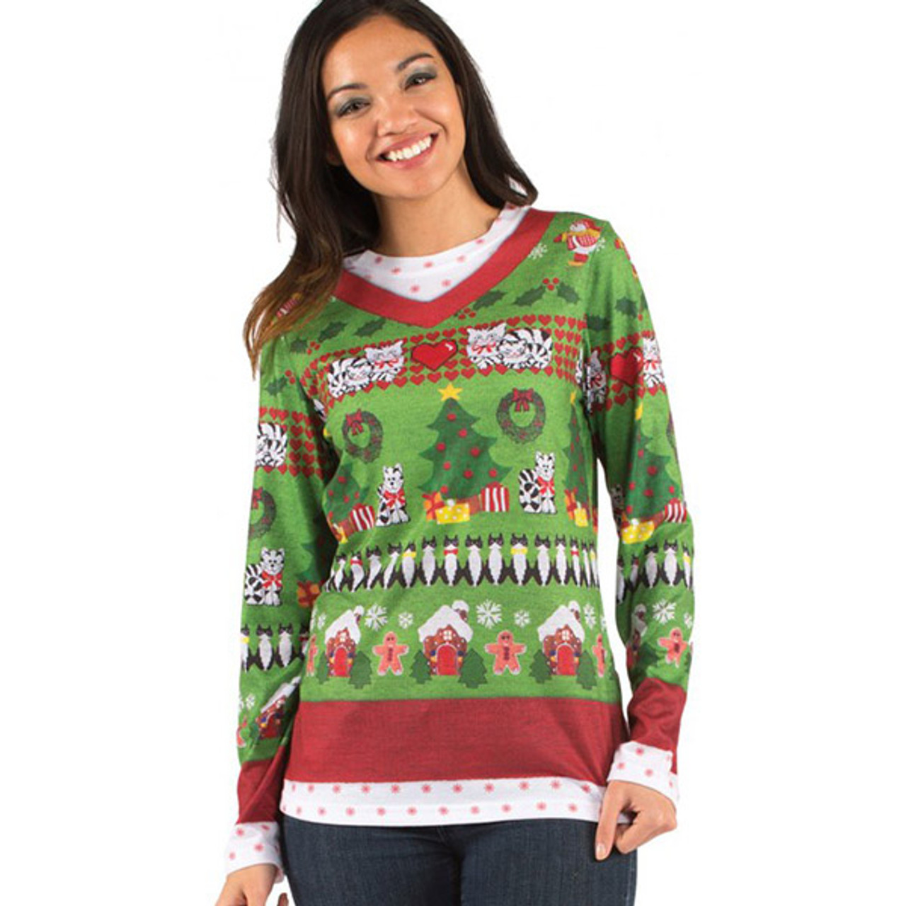 ladies long sleeve christmas t shirt