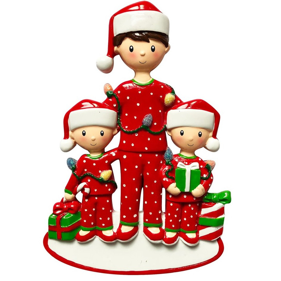 Single Dad Personalized Ornament with one, two or three kids