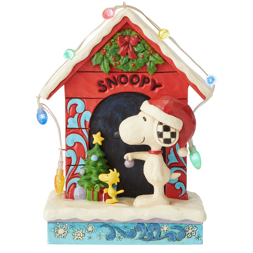 Peanuts Snoopy Decorating Dog House Light Up Figure By Jim Shore Retrofestive Ca