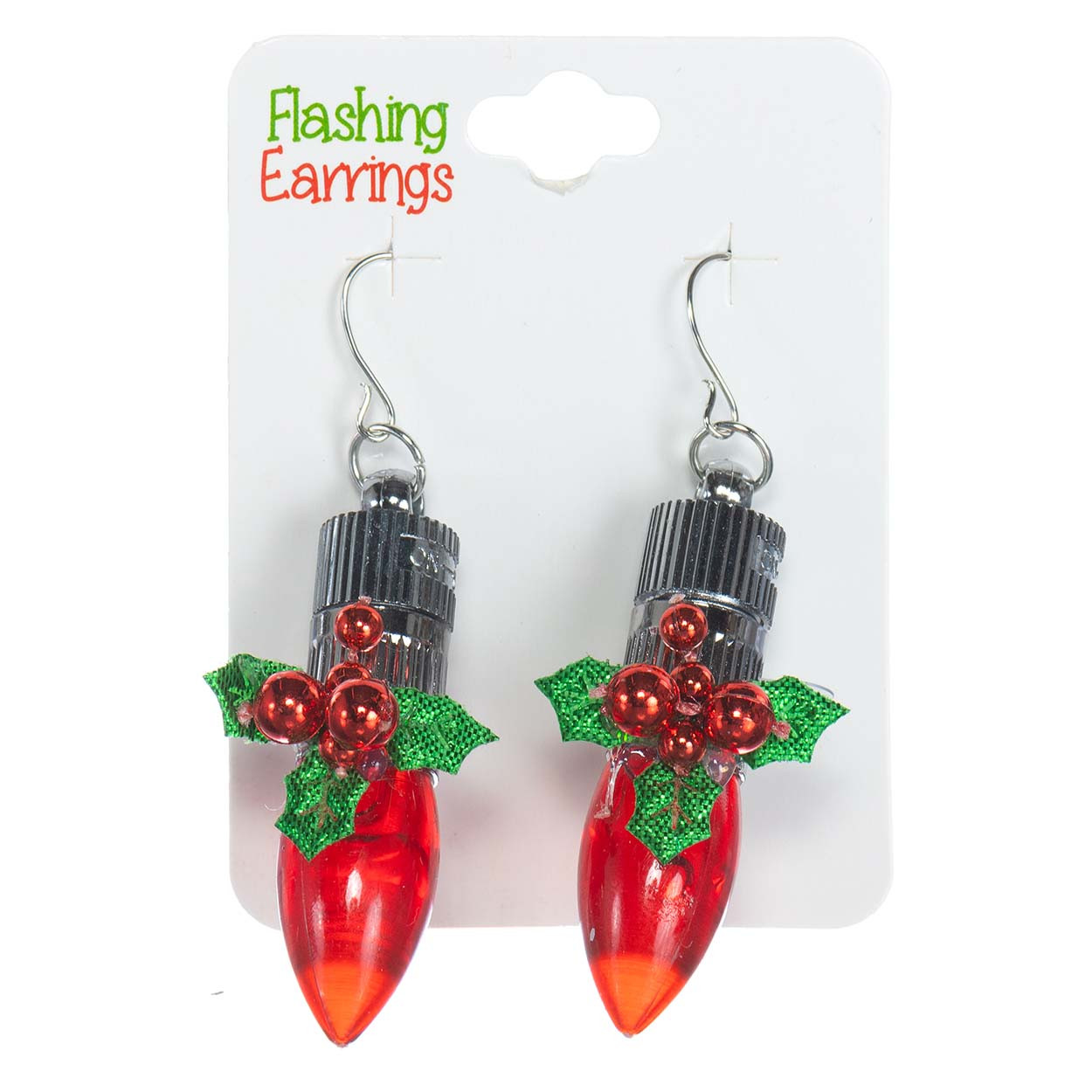 Flashing Christmas Bulb Earrings RetroFestive.ca