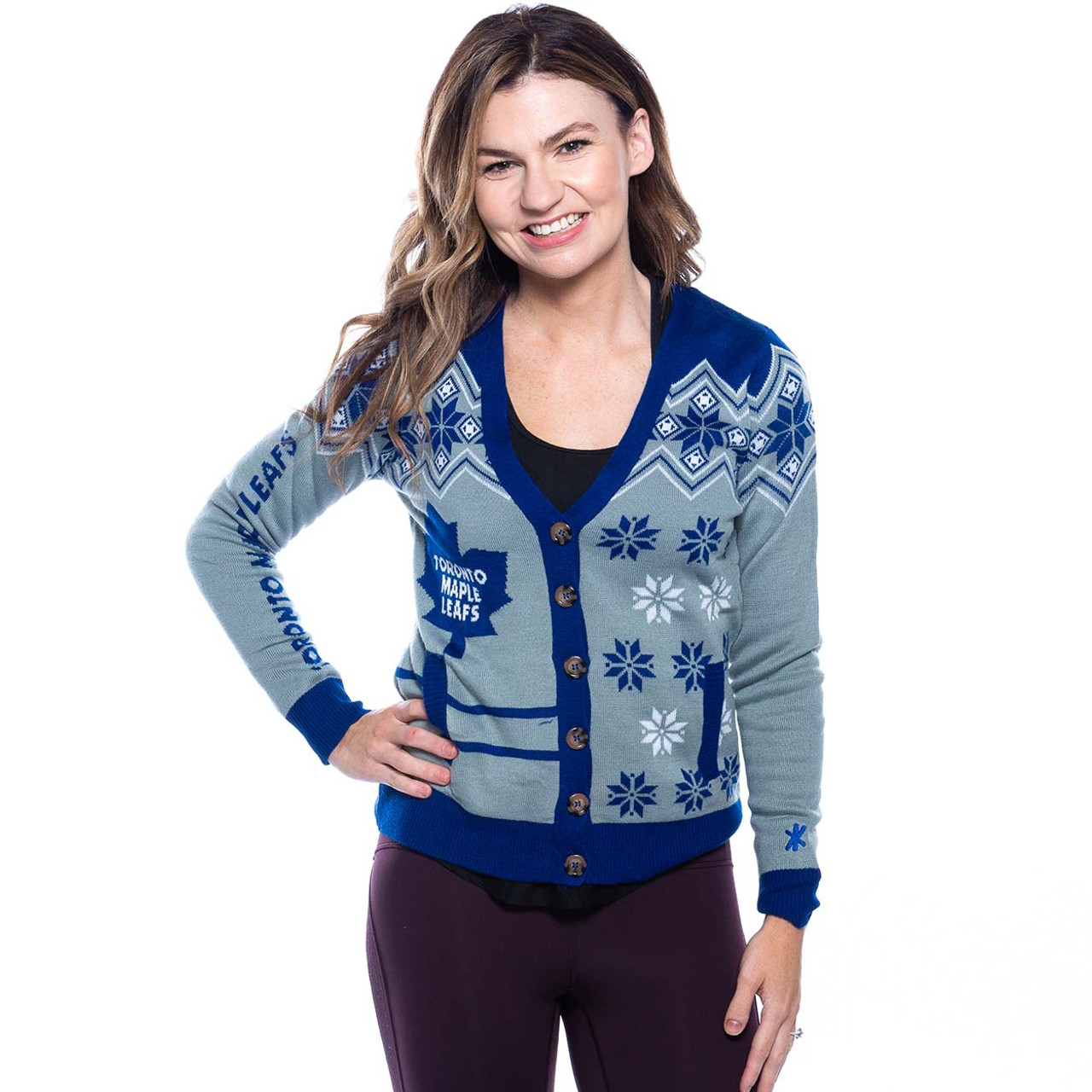 Maple Leafs Ladies Cropped Ugly Christmas Sweater – shop.realsports