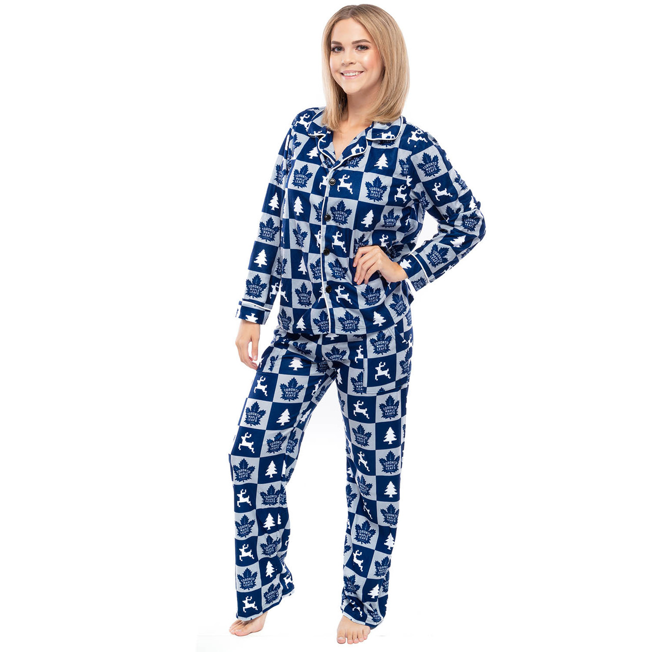 Women's Gnome For The Holidays Jersey Pajama Set - Little Blue House CA