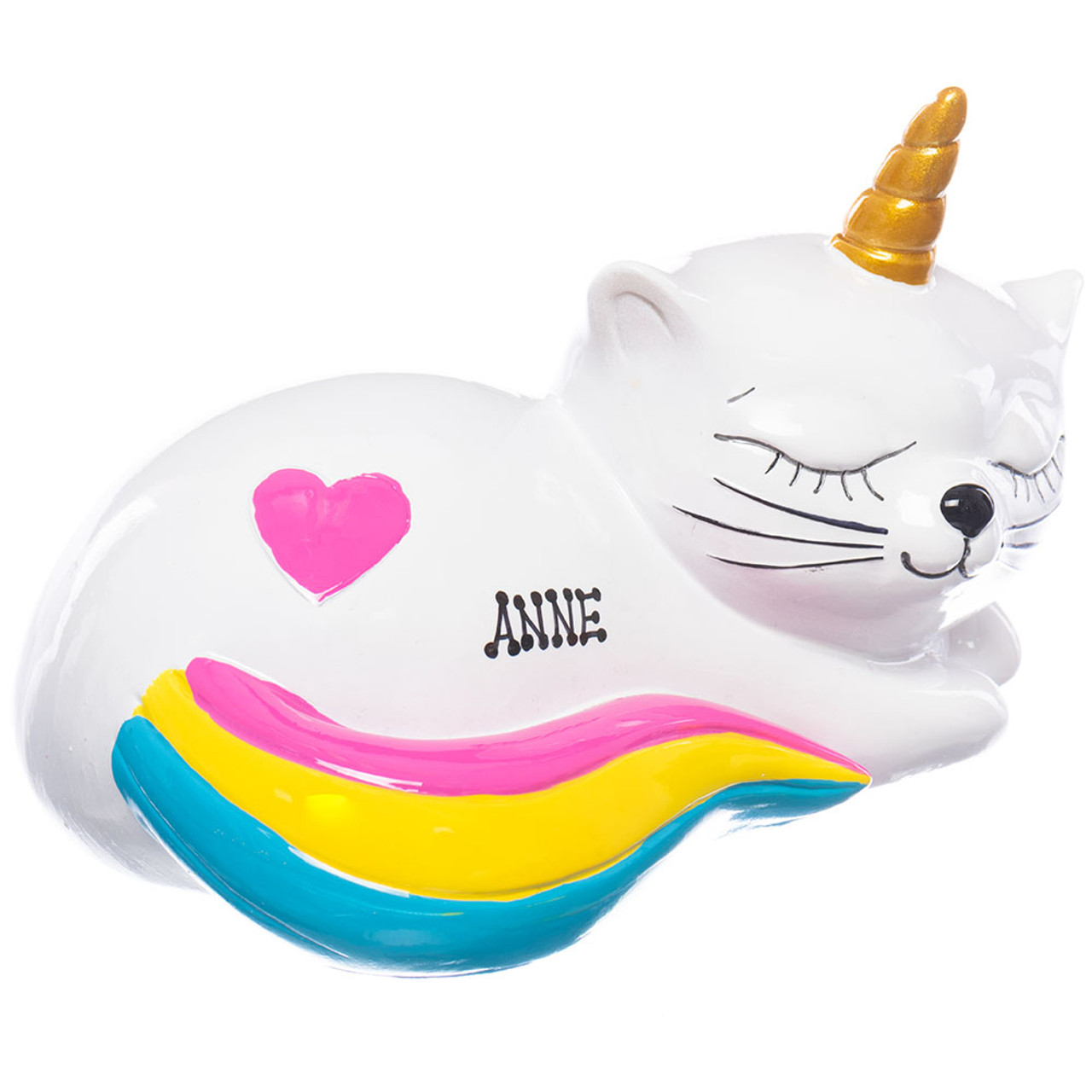 Personalized Rainbow Cat Icorn Bank Retrofestive Ca