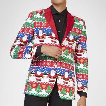 red santa blazer