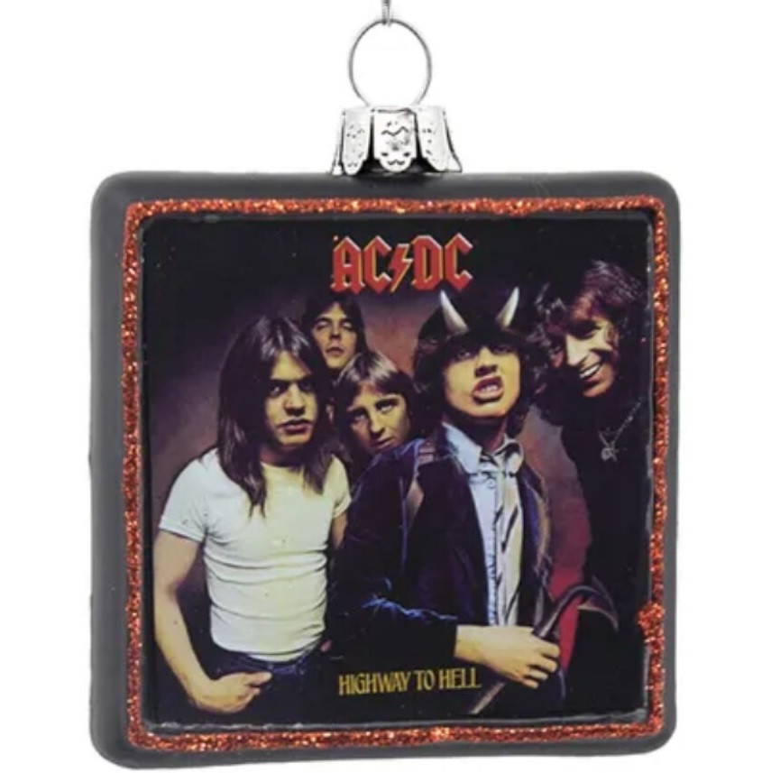 AC/DC Album Cover Glass Christmas Ornaments - Set of 2 - RetroFestive.ca