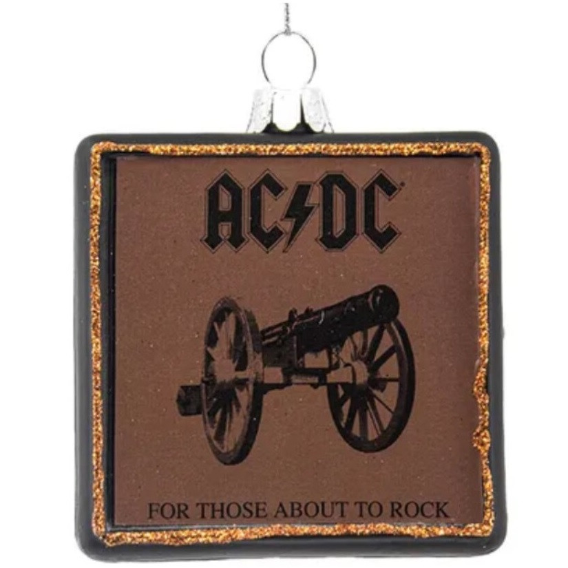 AC/DC Album Cover Glass Christmas Ornaments - Set of 2 - RetroFestive.ca