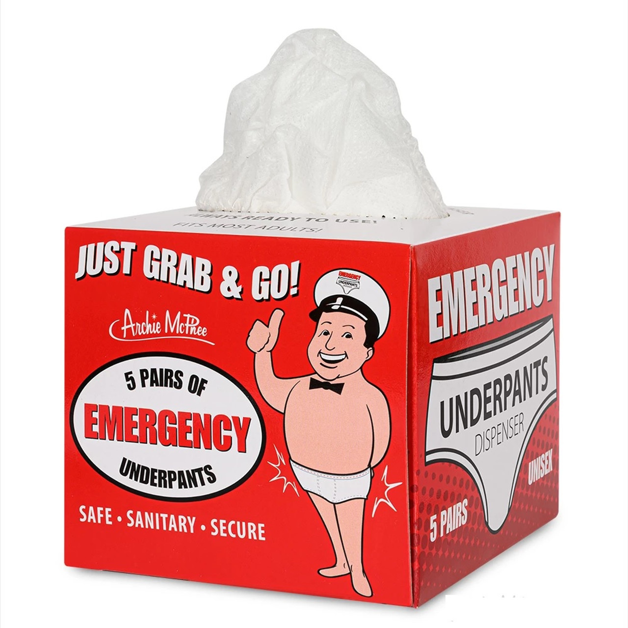 Uh Oh Emergency Underpants Underwear - Novelty Fun Gag Gift