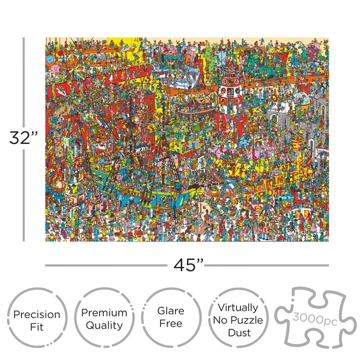 Where's Waldo 3000 Piece Jigsaw Puzzle by Aquarius RetroFestive.ca