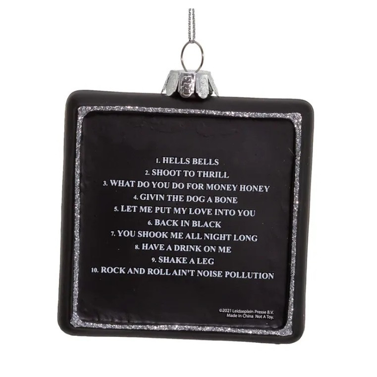 AC/DC Back in Black Glass Ornament Canada | RetroFestive.ca