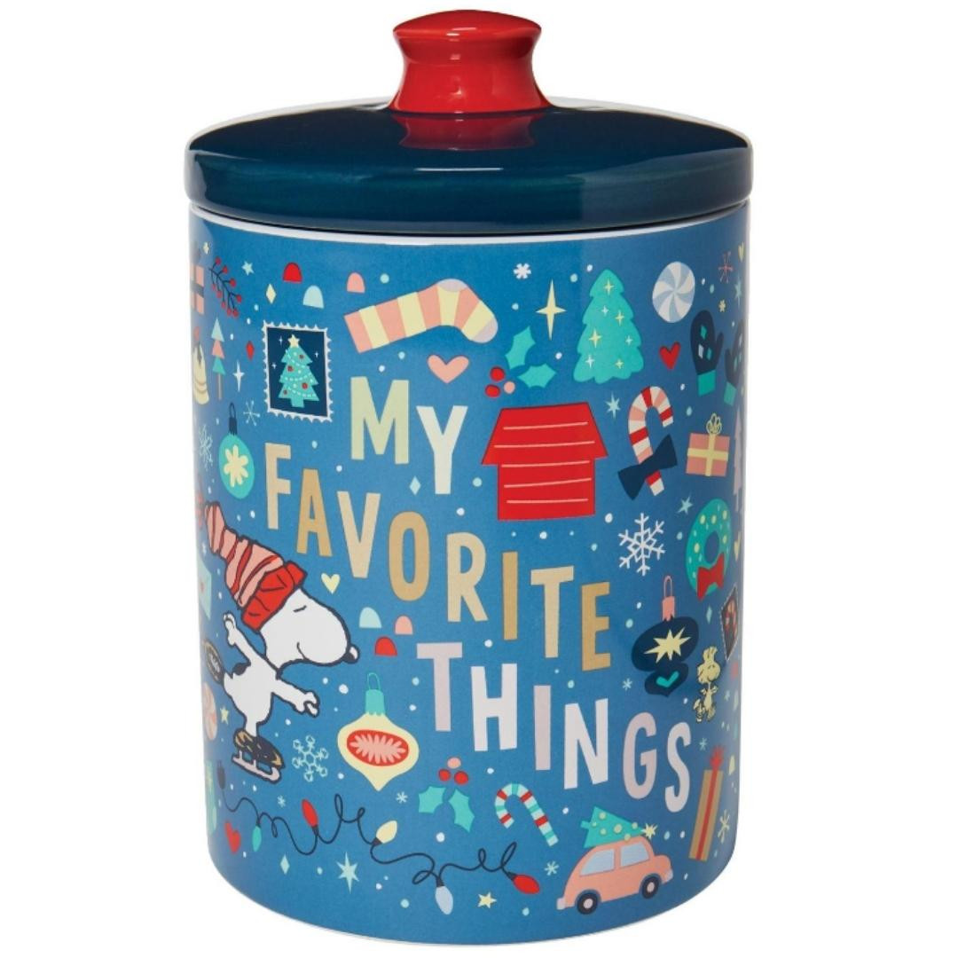 Peanuts My Favourite Things Ceramic Cookie Jar Canister RetroFestive.ca