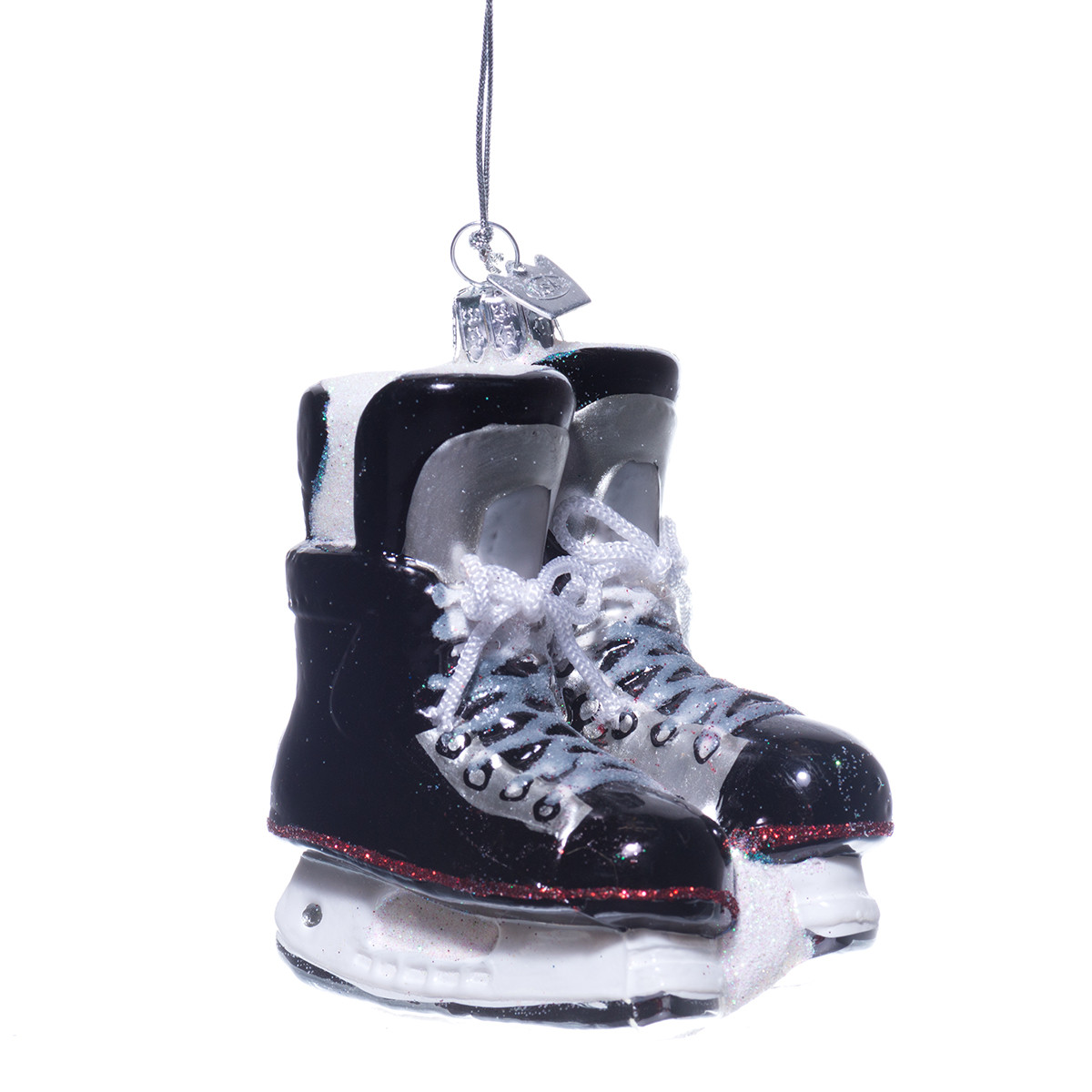Hockey Skates Glass Ornament RetroFestive.ca