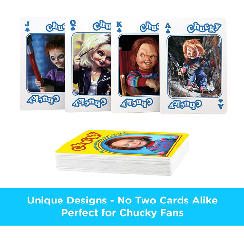 Deck of cards featuring Chucky from the Child's Play horror films Deck of cards featuring Chucky from the Child's Play horror films
