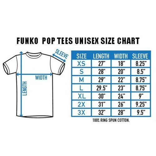 Funko T-Shirt Size Chart Funko T-Shirt Size Chart