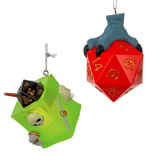 Dungeons & Dragons Dice & Gelatinous Christmas Ornaments - SET of 2 Dungeons & Dragons Dice & Gelatinous Christmas Ornaments - SET of 2