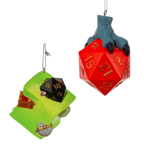 Dungeons & Dragons Dice & Gelatinous Christmas Ornaments - SET of 2 Dungeons & Dragons Dice & Gelatinous Christmas Ornaments - SET of 2
