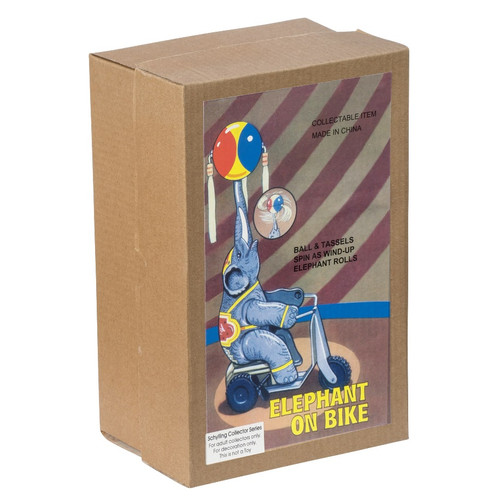 Elephant on Bike Tin Toy - Box View Elephant on Bike Tin Toy - Box View