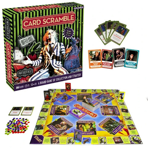 Beetlejuice Card Scramble Board Game Contents View