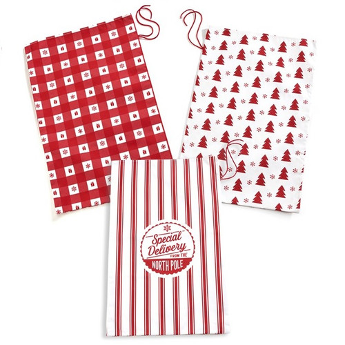 Jumbo Polyester Santa Sack Gift Bags in Three Styles Jumbo Polyester Santa Sack Gift Bags in Three Styles