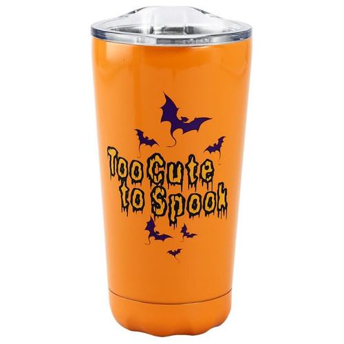 Star Wars The Mandalorian Too Cute To Spook Travel Mug Back View 