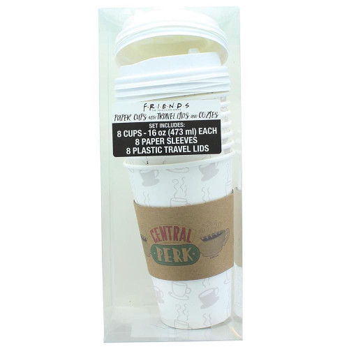 Friends Central Perk Logo Paper Travel Cups - 8 Pack Packaged View  Friends Central Perk Logo Paper Travel Cups - 8 Pack Packaged View