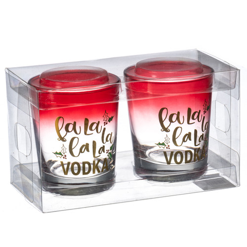 "Fa La La La La Vodka" Whisky Glass Set - Box View