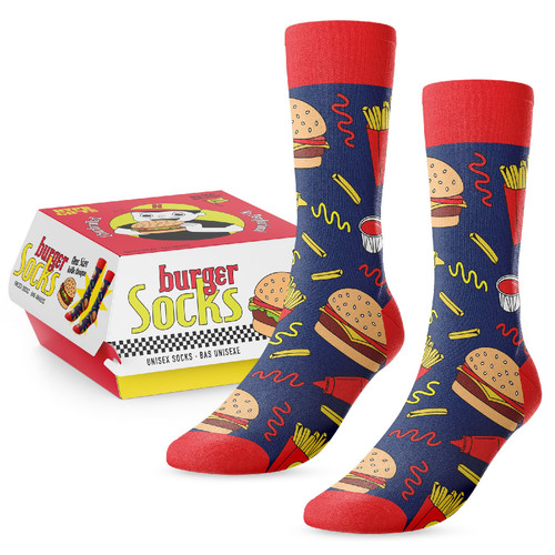 Burger Socks in Burger Box