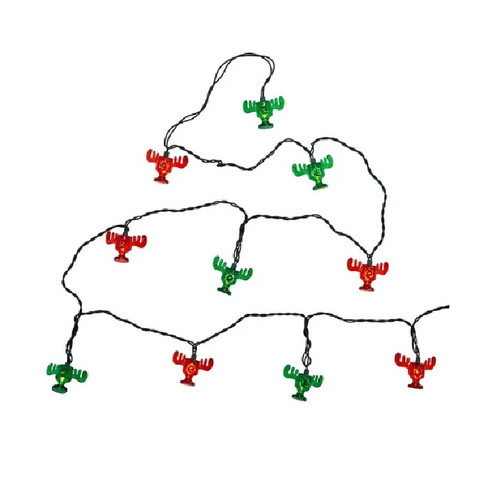 Moose Mug Christmas Lights String Red and Green Moose Mug Christmas Lights String Red and Green