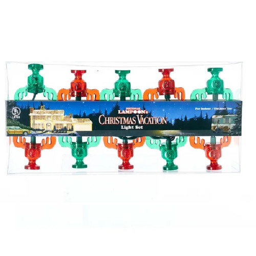 Moose Mug Christmas Lights String Red and Green  Moose Mug Christmas Lights String Red and Green