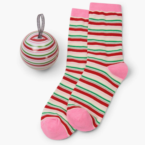 Candy Cane Stripe Womens Socks in Balls Candy Cane Stripe Womens Socks in Balls