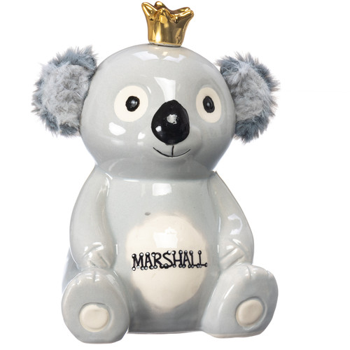 Personalized Koala with Fur Ears Money Bank Personalized Koala with Fur Ears Money Bank