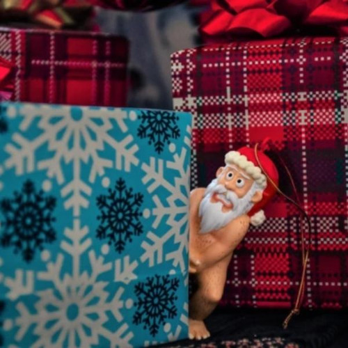 Naked Santa Ornament With Background  Naked Santa Ornament With Background