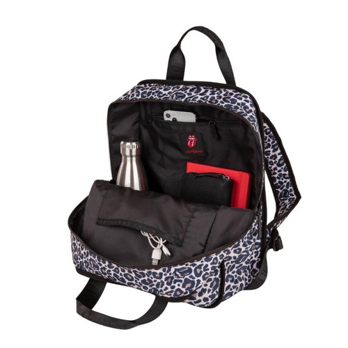 Interior of Cheetah Print Deluxe Backpack