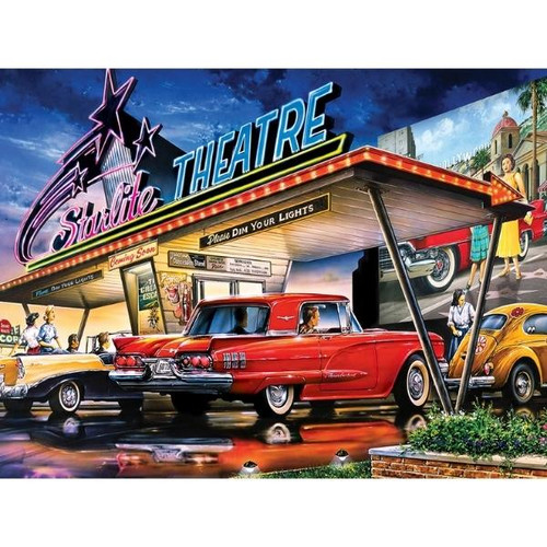 Starlite Drive-In 550pc Puzzle by MasterPieces Completed View Starlite Drive-In 550pc Puzzle by MasterPieces Completed View