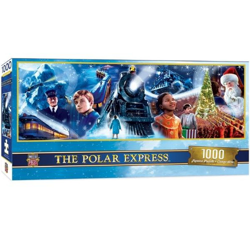 The Polar Express Panoramic 1000 Piecce Puzzle by MasterPieces Packaged Front View  The Polar Express Panoramic 1000 Piecce Puzzle by MasterPieces Packaged Front View