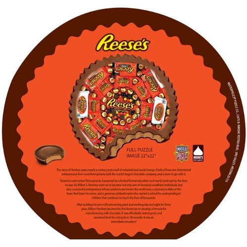 Reese's Round Shaped 500pc Puzzle by MasterPieces Boxed Back View 