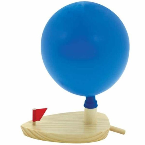 Retro Balloon Powered Boat Unpackaged View  Retro Balloon Powered Boat Unpackaged View