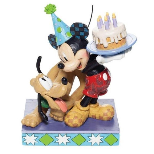 Pluto and Mickey's Birthday Figure by Jim Shore Front View 