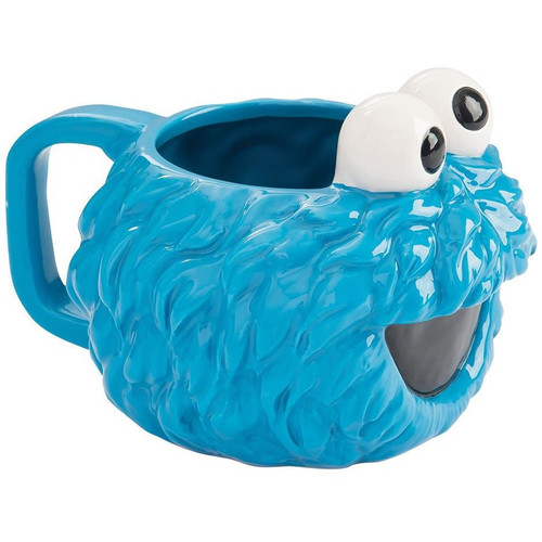 Sesame Street Cookie Monster 20 oz. Sculpted Ceramic Mug Side View  Sesame Street Cookie Monster 20 oz. Sculpted Ceramic Mug Side View