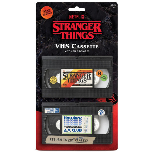 Stranger Things VHS Cassette Sponge Set 2-Piece  Stranger Things VHS Cassette Sponge Set 2-Piece