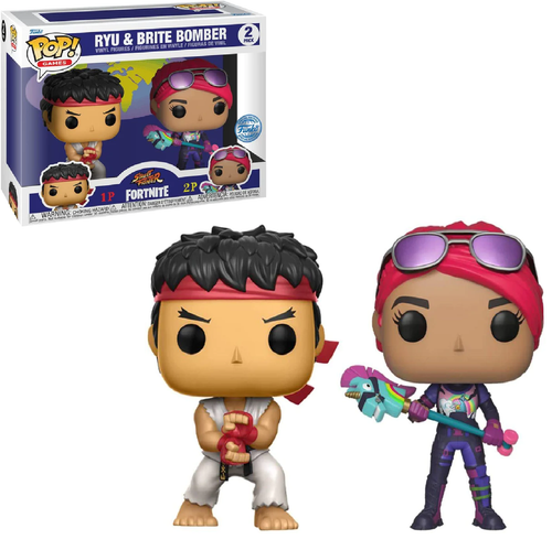 Pop! Games: Street Fighter and Fortnite - Ryu & Brite Bomber Funko Figure 2-Pack 61189 Pop! Games: Street Fighter and Fortnite - Ryu & Brite Bomber Funko Figure 2-Pack 61189