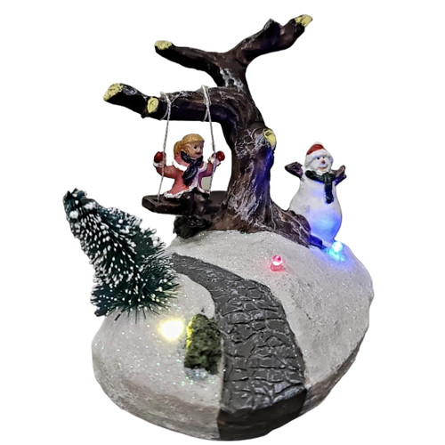 LED Winter Bonfire Scenes Holiday Swing Lit View LED Winter Bonfire Scenes Holiday Swing Lit View